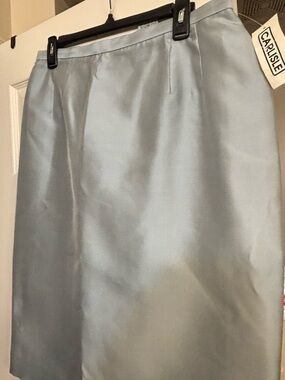 Carlisle Silk Pencil Skirt in Light Blue